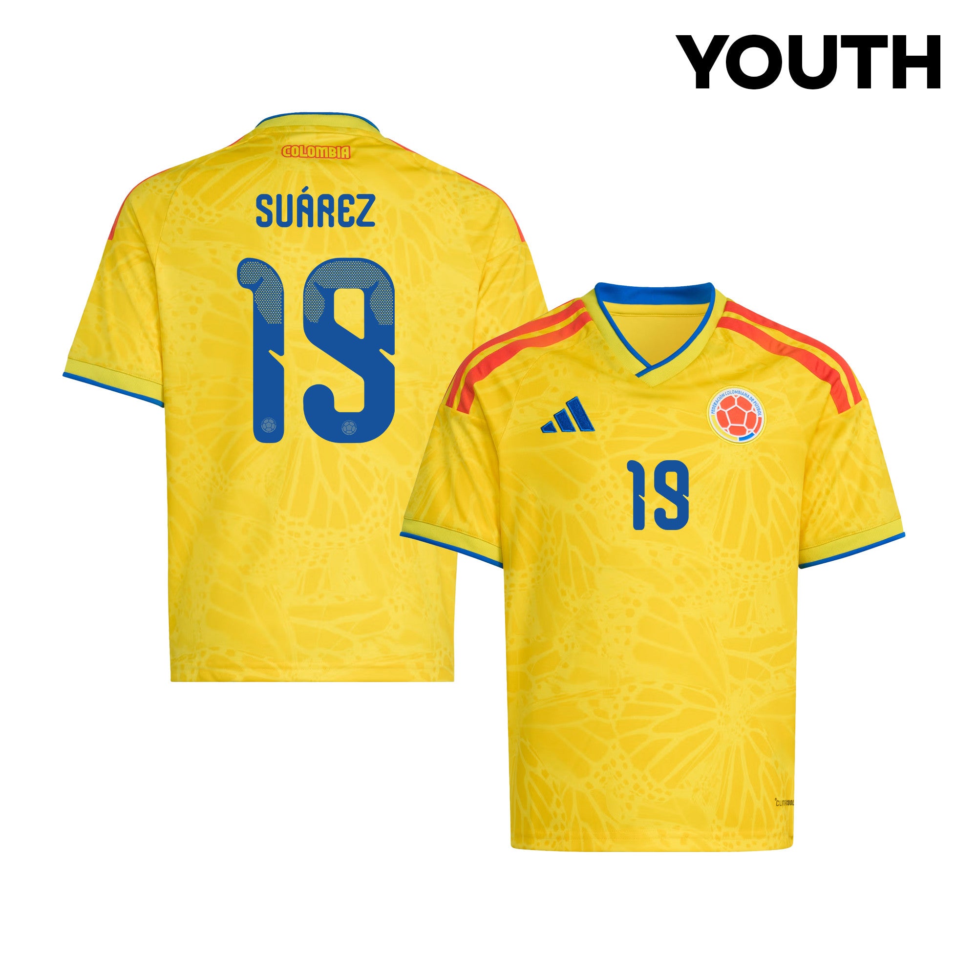 Luis Suárez 19 Youth Colombia National Team 2026 Home Jersey - Yellow