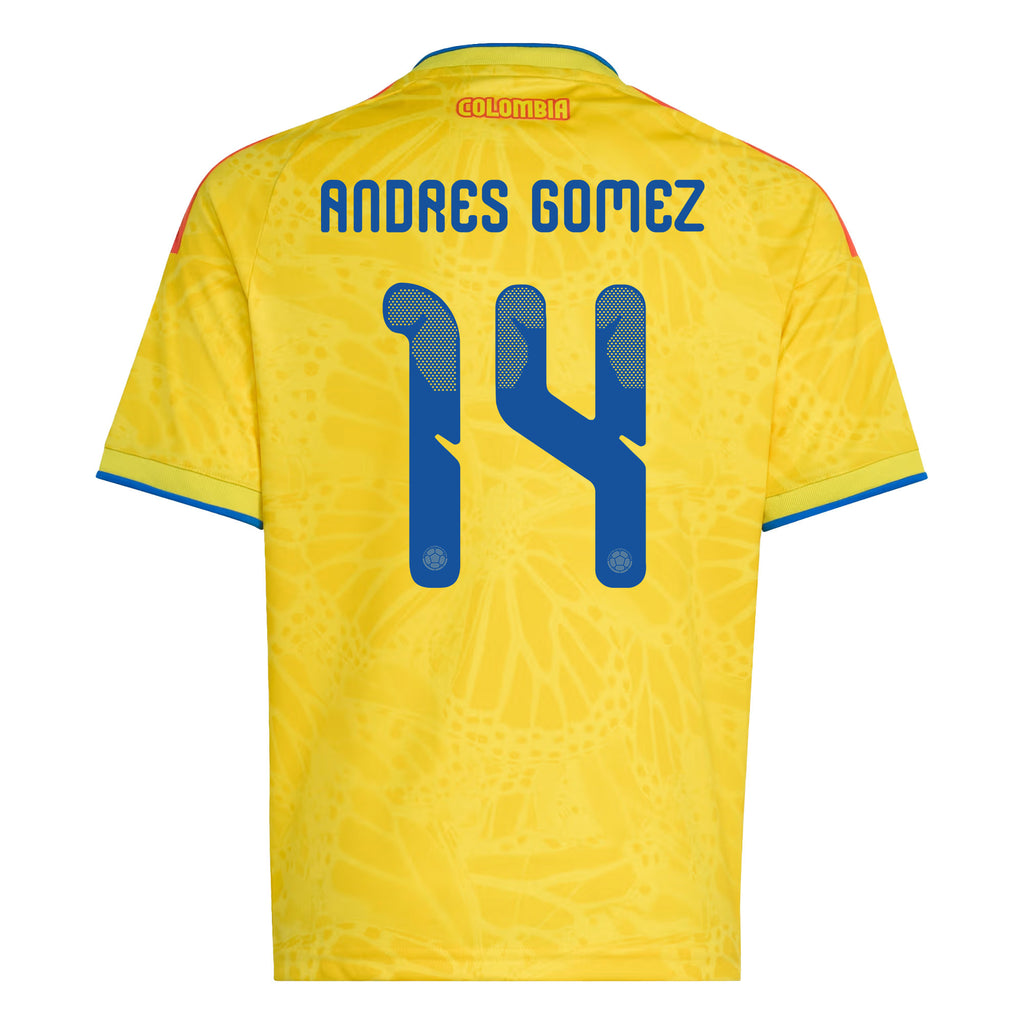 Andres Gomez 14 Youth Colombia National Team 2026 Home Jersey - Yellow