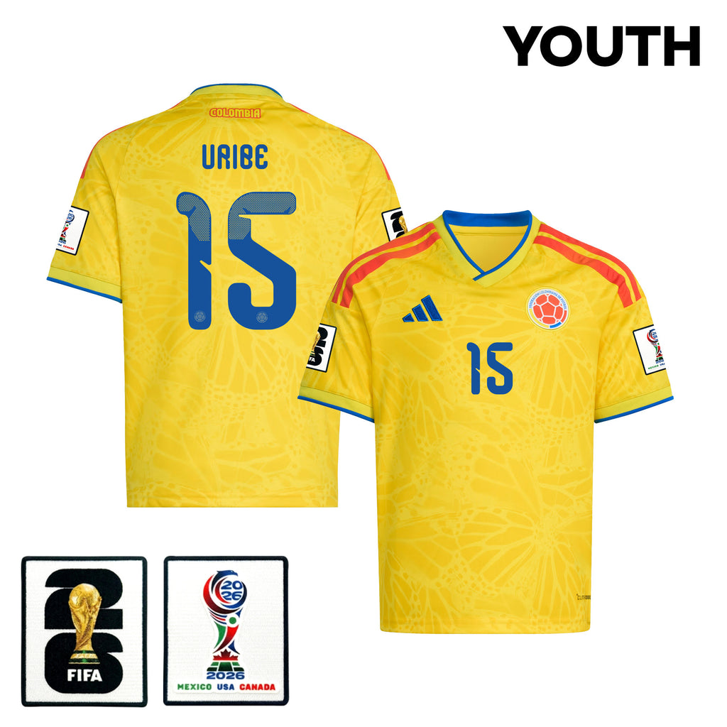 Mateus Uribe 15 Youth Colombia National Team 2026 Home Jersey - Yellow