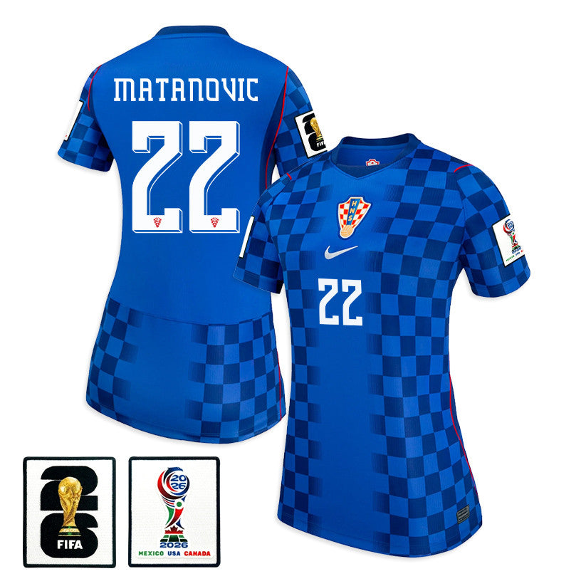 Igor Matanovic 22 Women's Croatia National Team 2026 Away Jersey - Blue