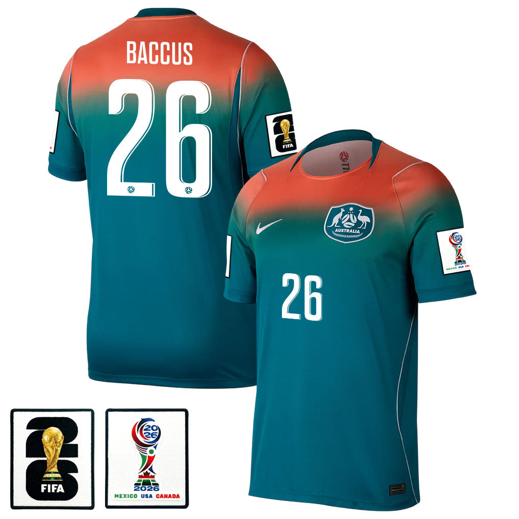 Keanu Baccus 26 Australia National Team 2026 Away Jersey - Teal, Men