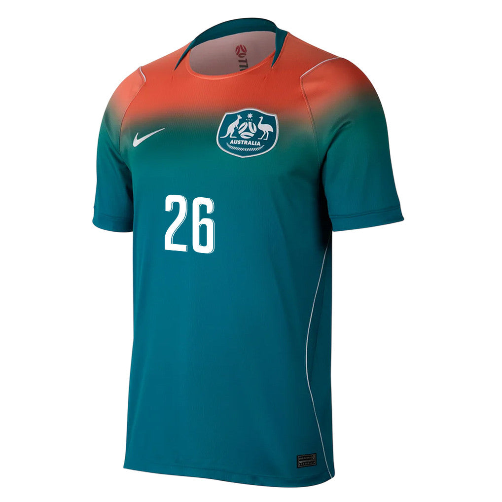 Keanu Baccus 26 Australia National Team 2026 Away Jersey - Teal, Men