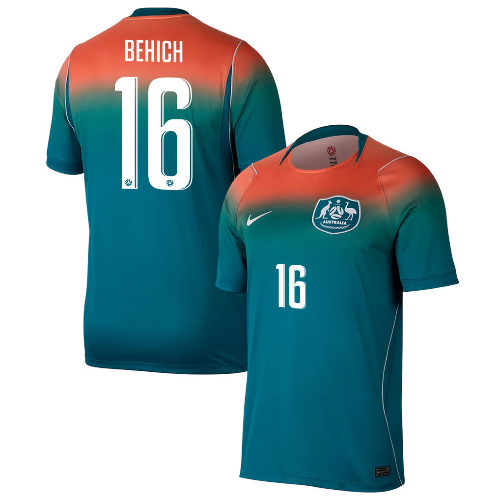 Aziz Behich 16 Australia National Team 2026 Away Jersey - Teal, Men