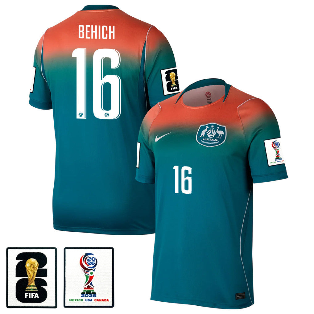 Aziz Behich 16 Australia National Team 2026 Away Jersey - Teal, Men