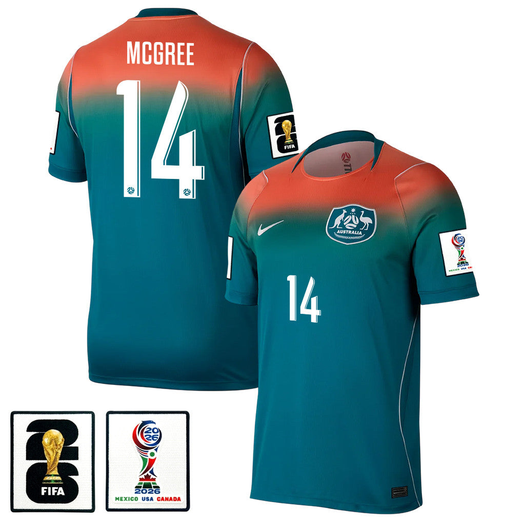 Riley McGree 14 Australia National Team 2026 Away Jersey - Teal, Men