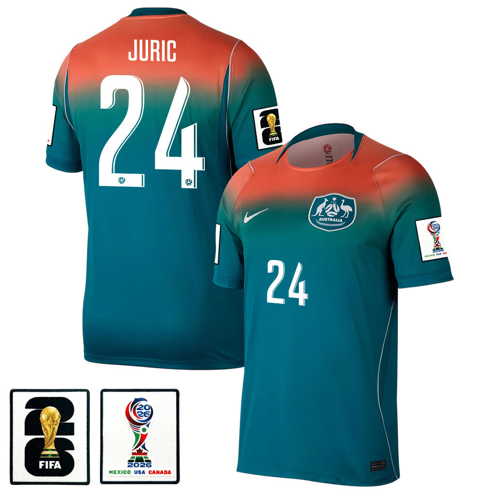 Deni Juric 24 Australia National Team 2026 Away Jersey - Teal, Men