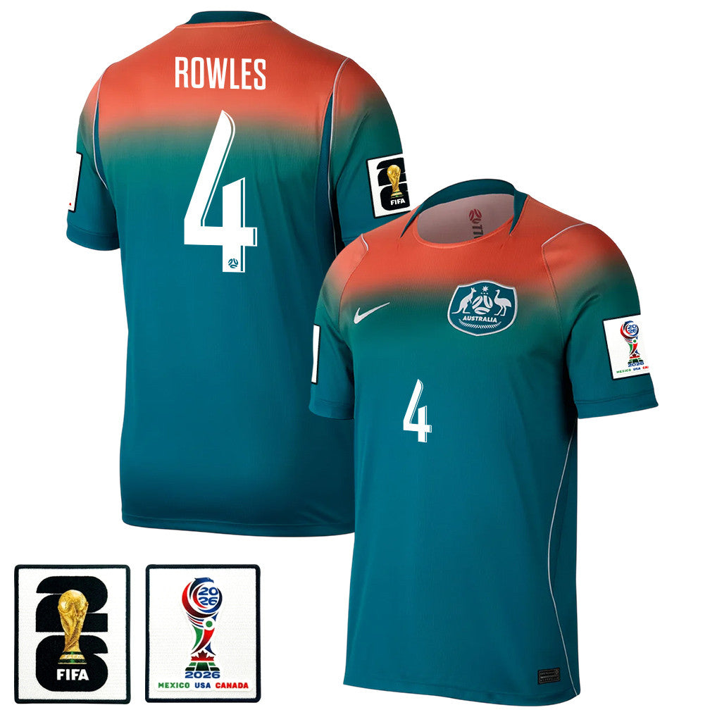 Kye Rowles 4 Australia National Team 2026 Away Jersey - Teal, Men