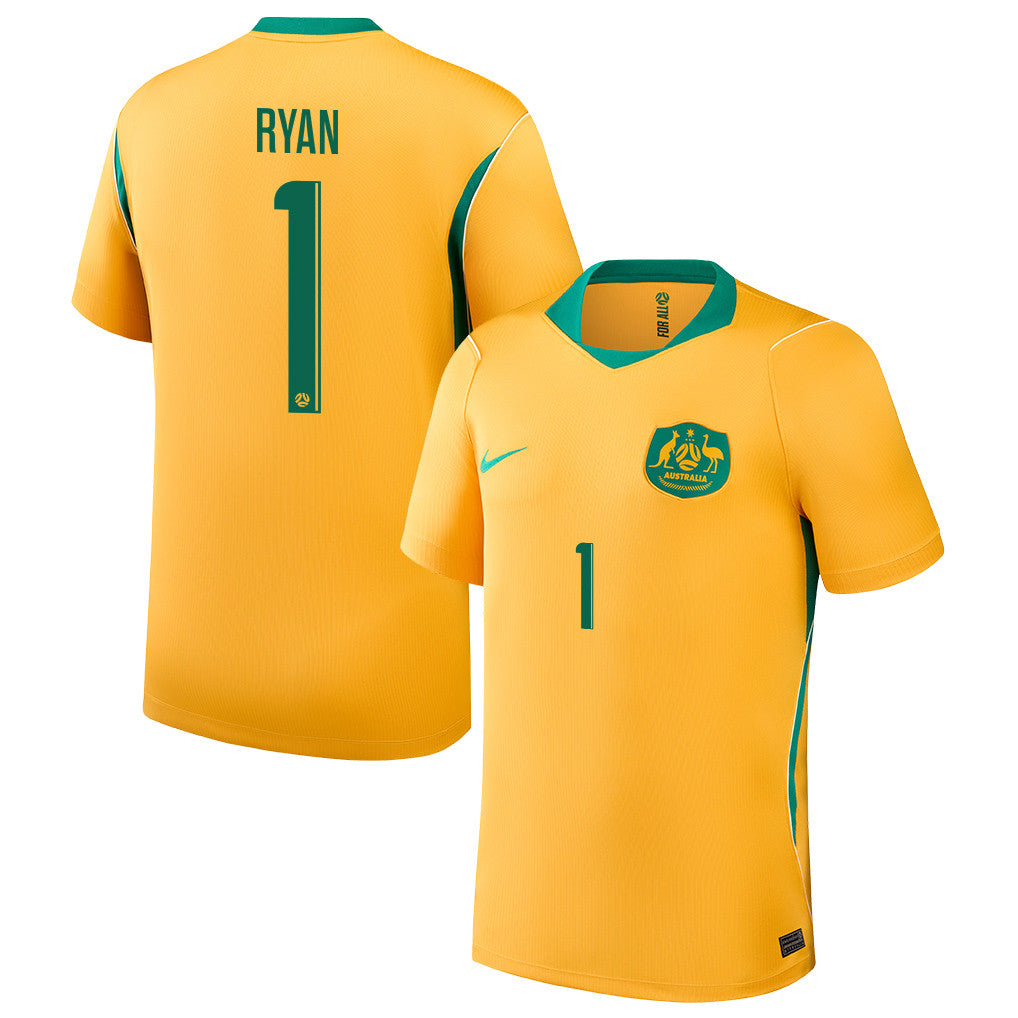 Mathew Ryan 1 Australia National Team 2026 Home Jersey - Yellow, Men