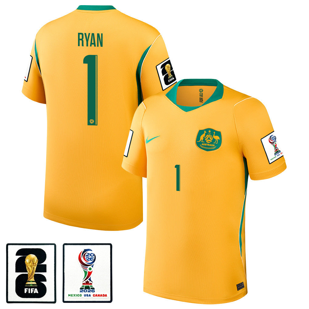 Mathew Ryan 1 Australia National Team 2026 Home Jersey - Yellow, Men