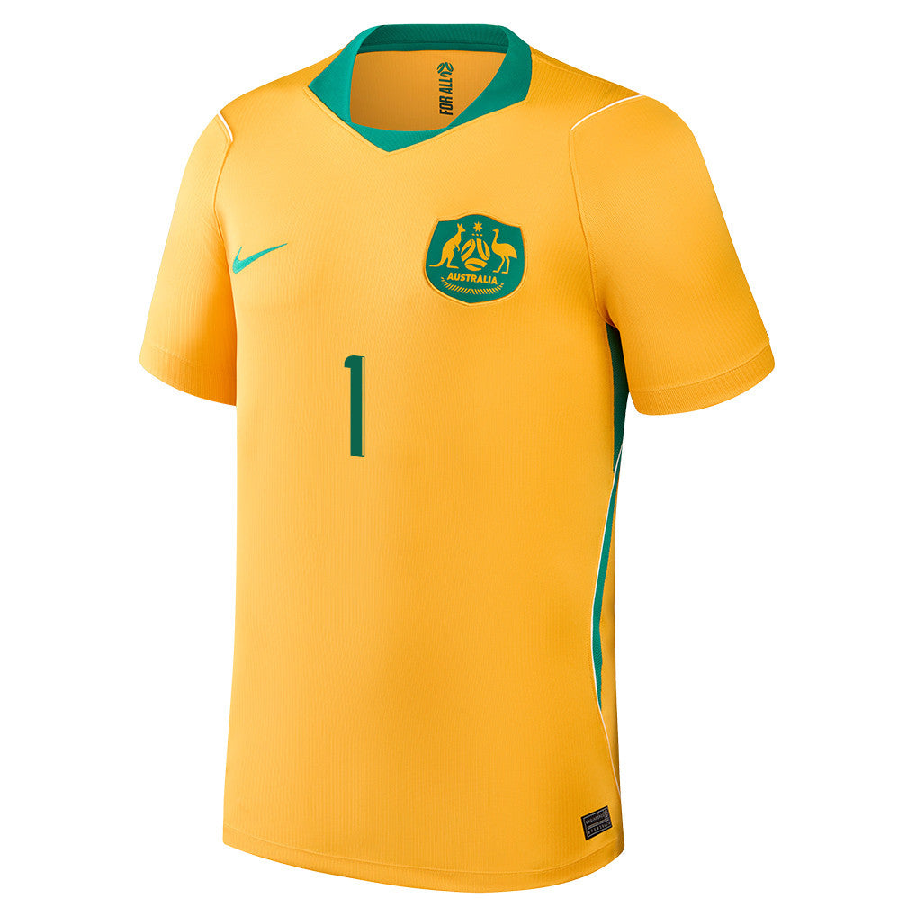 Mathew Ryan 1 Australia National Team 2026 Home Jersey - Yellow, Men
