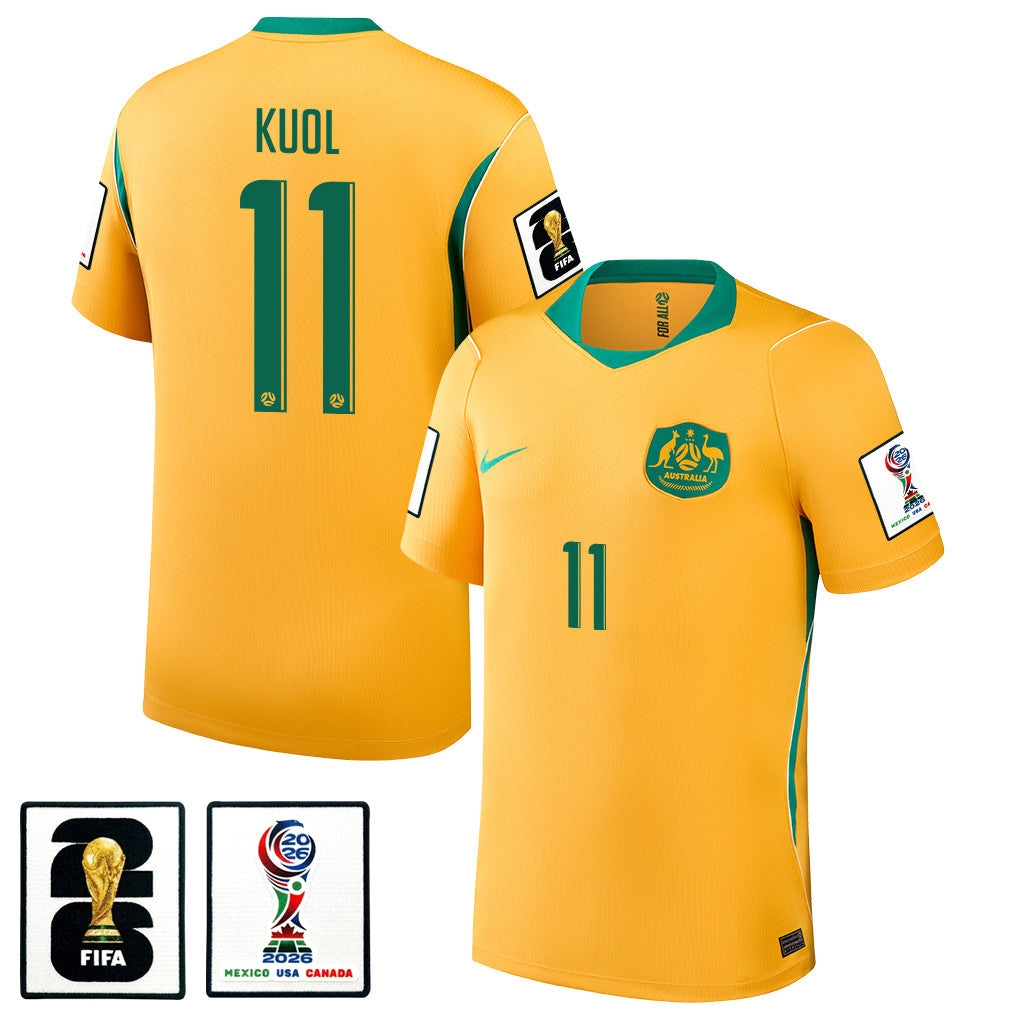 Garang Kuol 11 Australia National Team 2026 Home Jersey - Yellow, Men