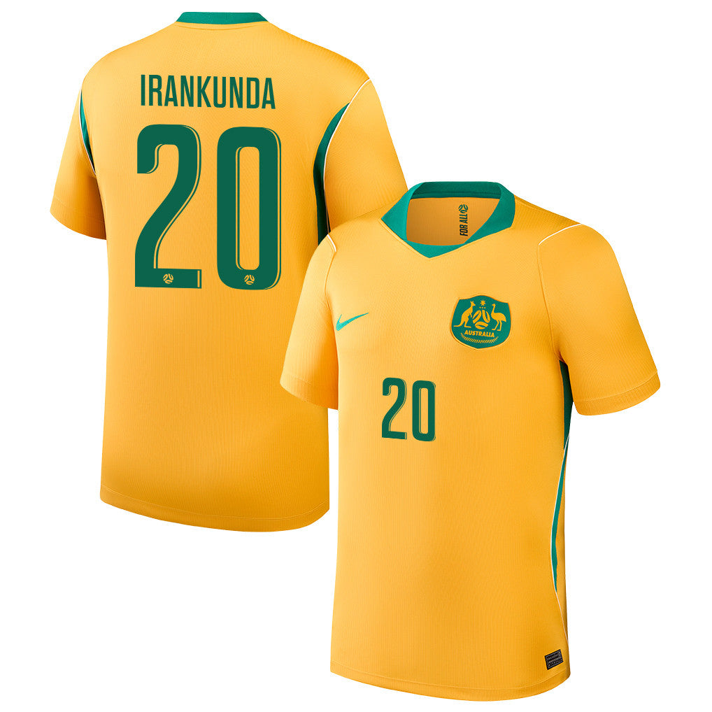 Nestory Irankunda 20 Australia National Team 2026 Home Jersey - Yellow, Men