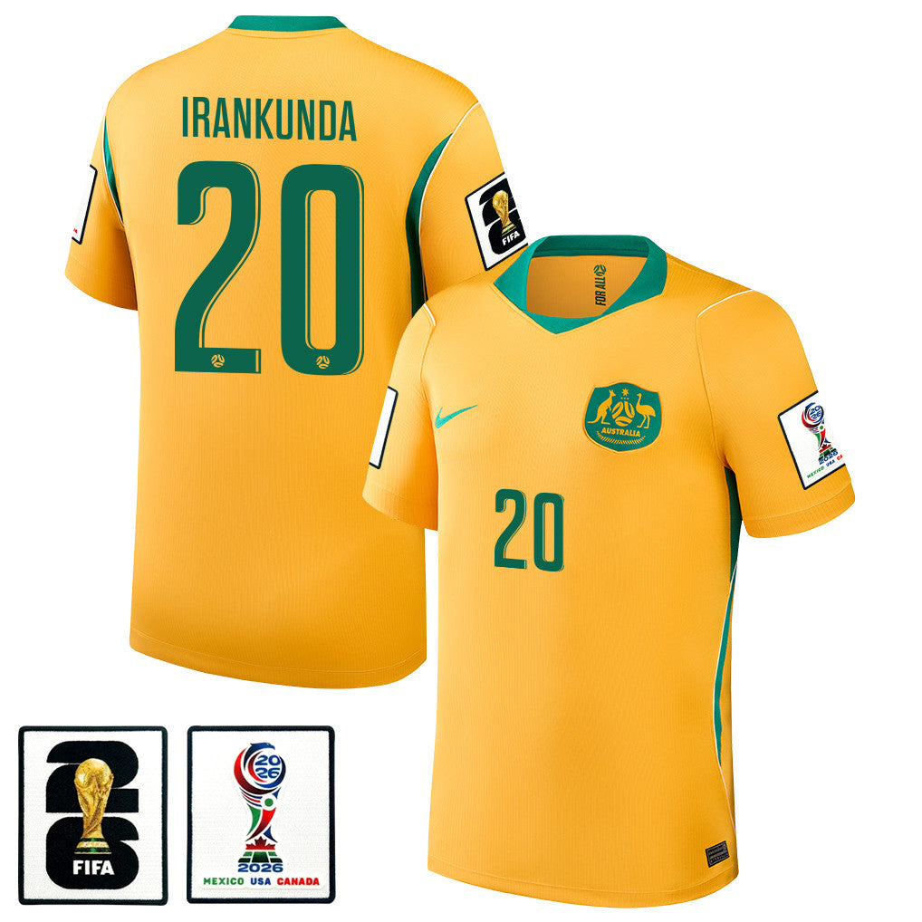 Nestory Irankunda 20 Australia National Team 2026 Home Jersey - Yellow, Men