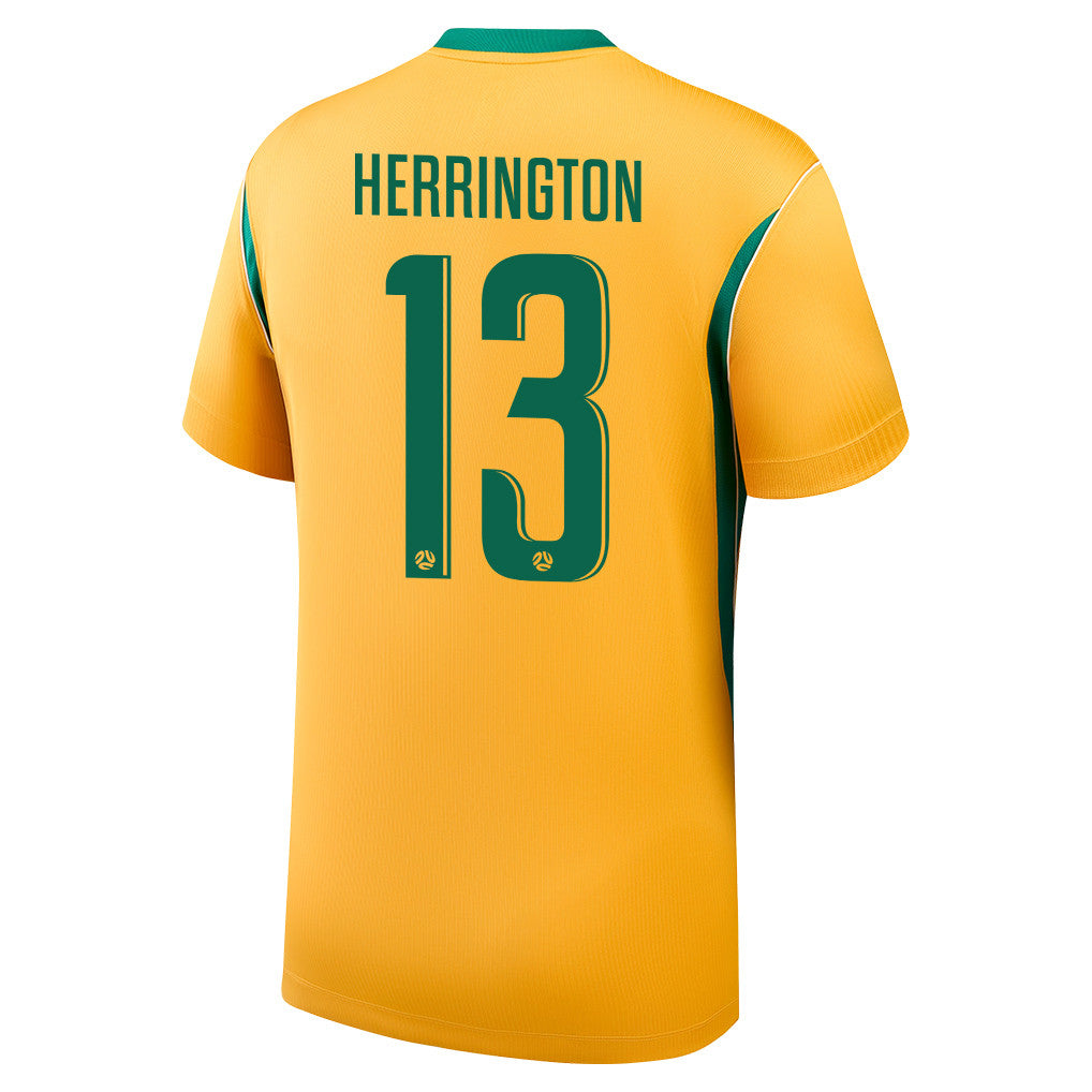 Lucas Herrington 13 Australia National Team 2026 Home Jersey - Yellow, Men