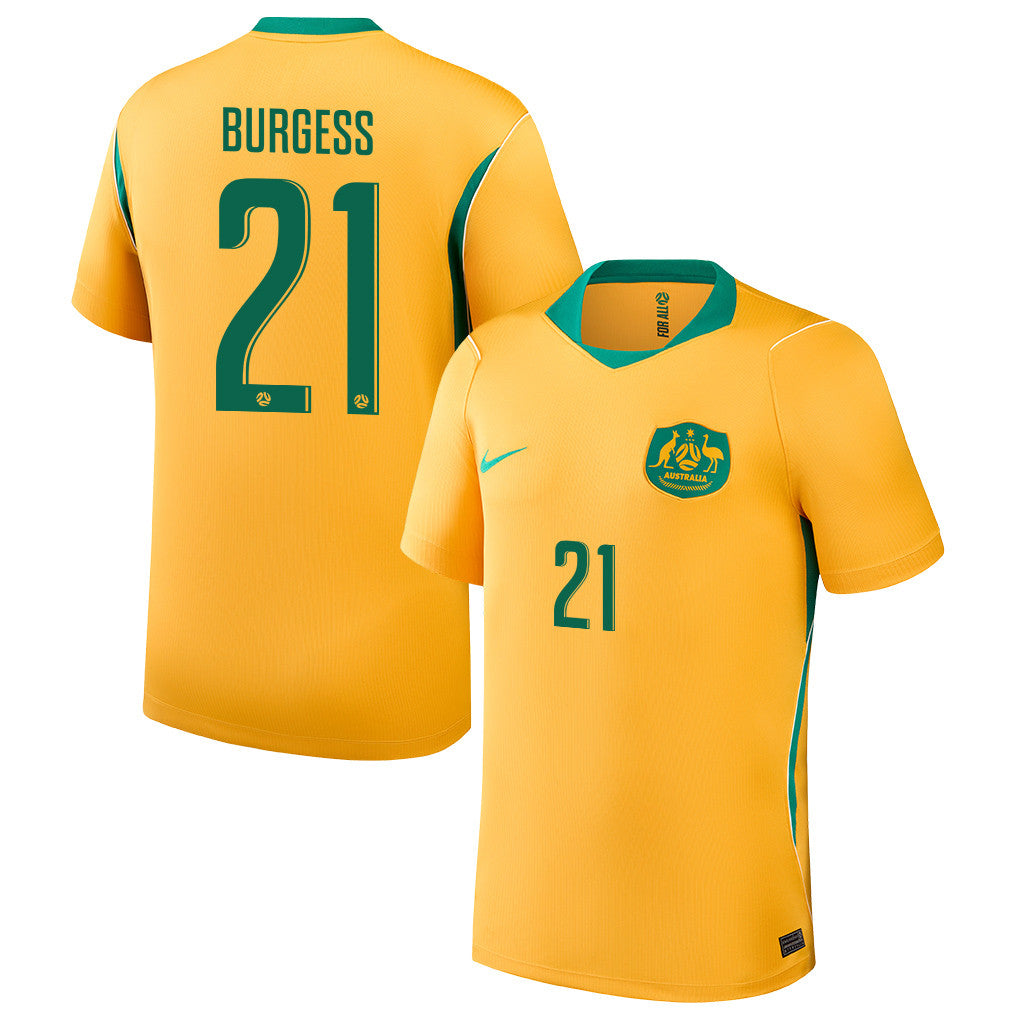 Cameron Burgess 21 Australia National Team 2026 Home Jersey - Yellow, Men