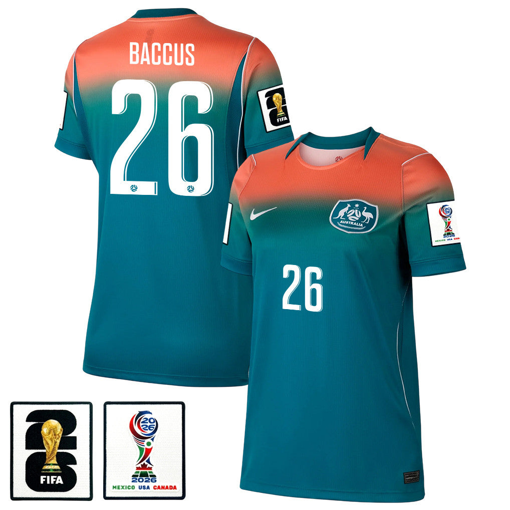 Keanu Baccus 26 Women's Australia National Team 2026 Away Jersey - Teal