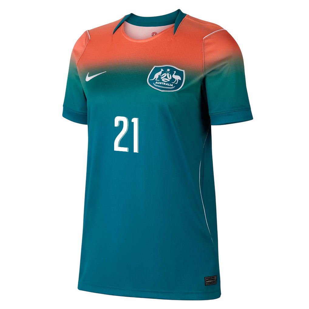 Cameron Burgess 21 Women's Australia National Team 2026 Away Jersey - Teal