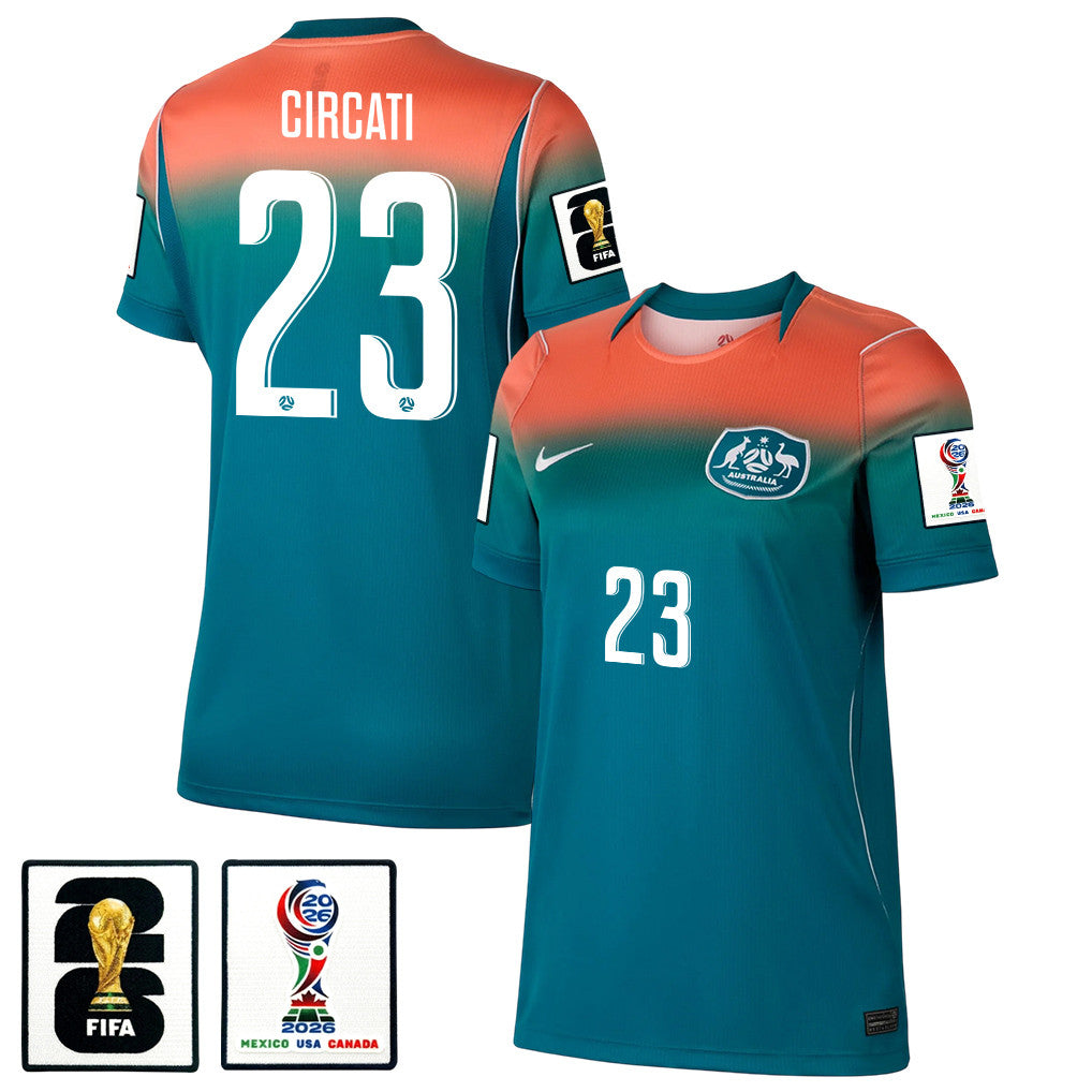 Alessandro Circati 23 Women's Australia National Team 2026 Away Jersey - Teal