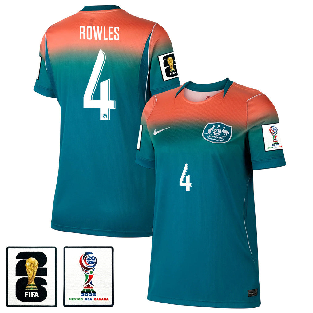 Kye Rowles 4 Women's Australia National Team 2026 Away Jersey - Teal