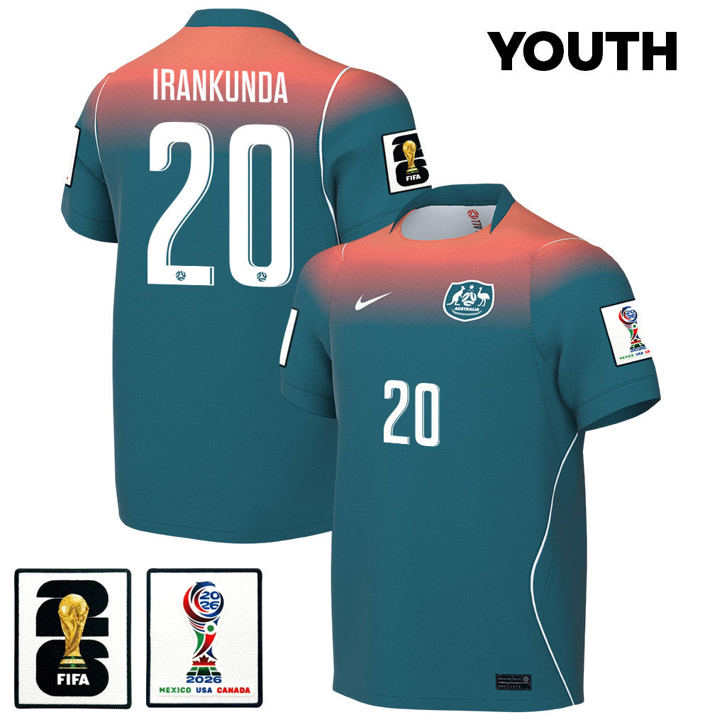 Nestory Irankunda 20 Youth Australia National Team 2026 Away Jersey - Teal