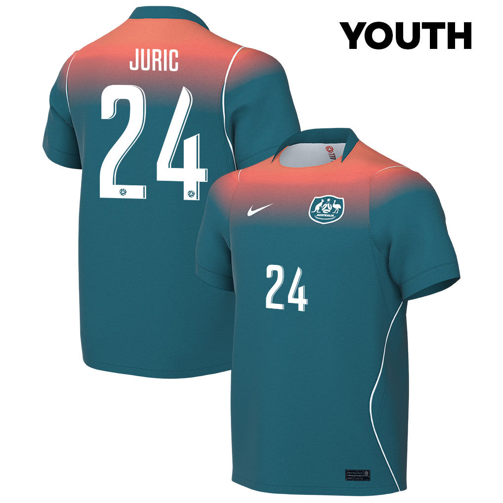 Deni Juric 24 Youth Australia National Team 2026 Away Jersey - Teal