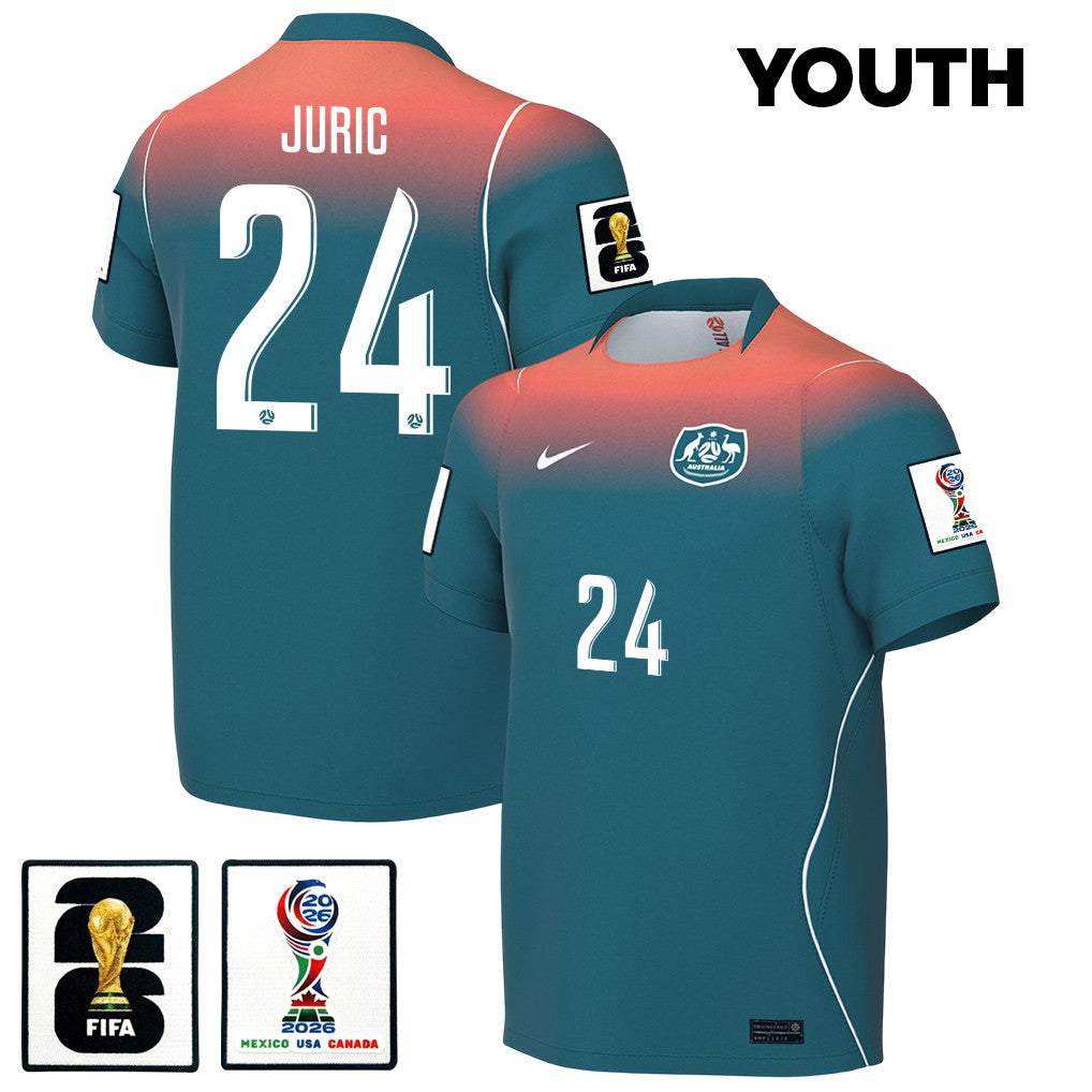 Deni Juric 24 Youth Australia National Team 2026 Away Jersey - Teal