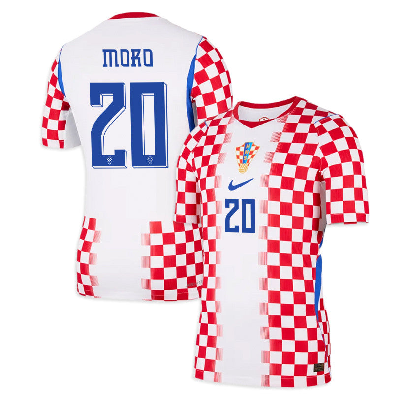 Nikola Moro 20 Croatia National Team 2026 Home Jersey - Men, White/ Red