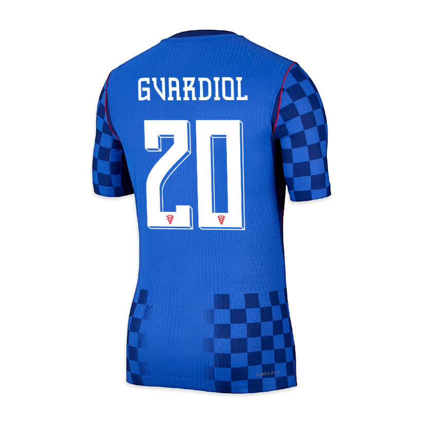 Joško Gvardiol 20 Croatia National Team 2026 x World Cup Patch Away Jersey - Blue, Men