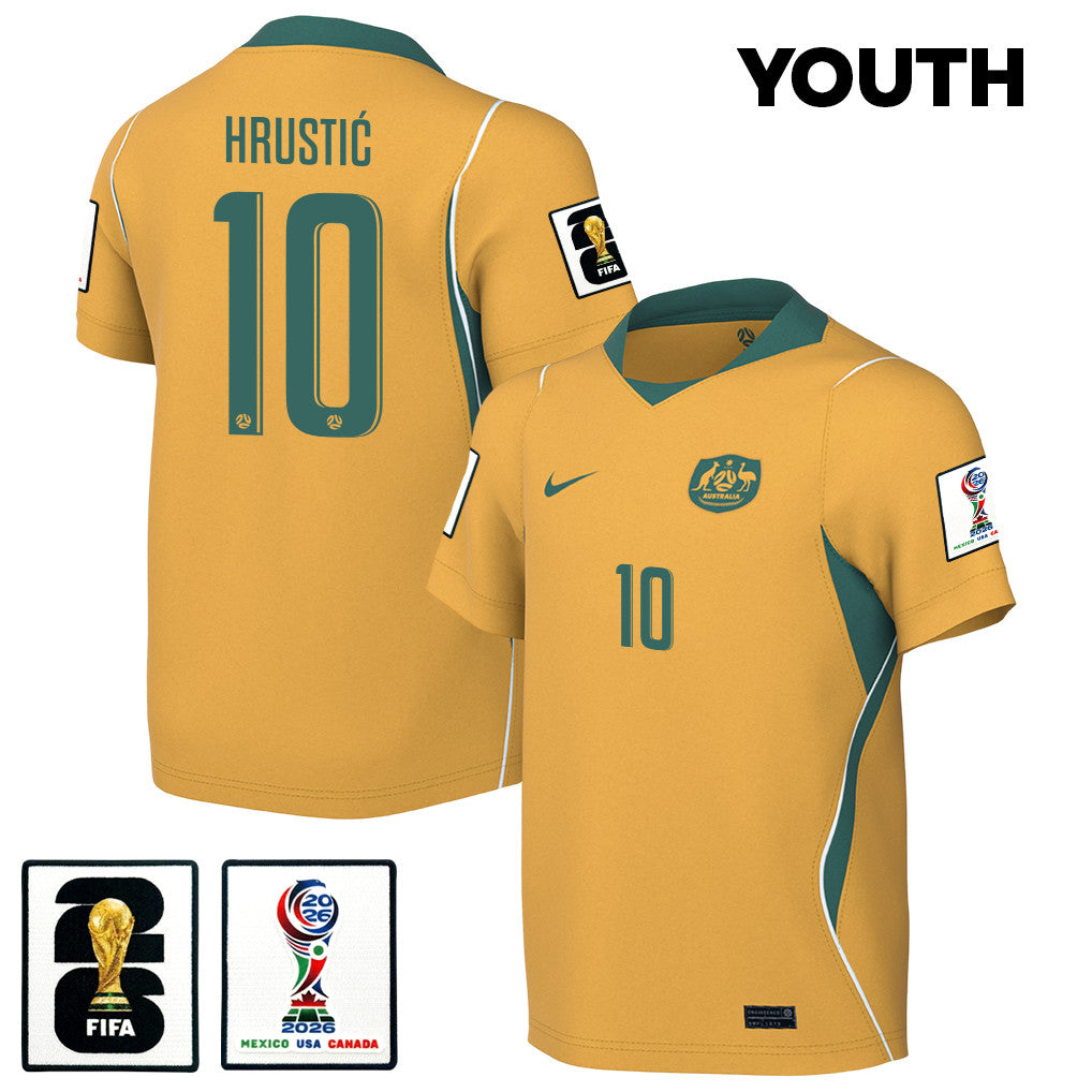 Ajdin Hrustić 10 Youth Australia National Team 2026 Home Jersey - Yellow