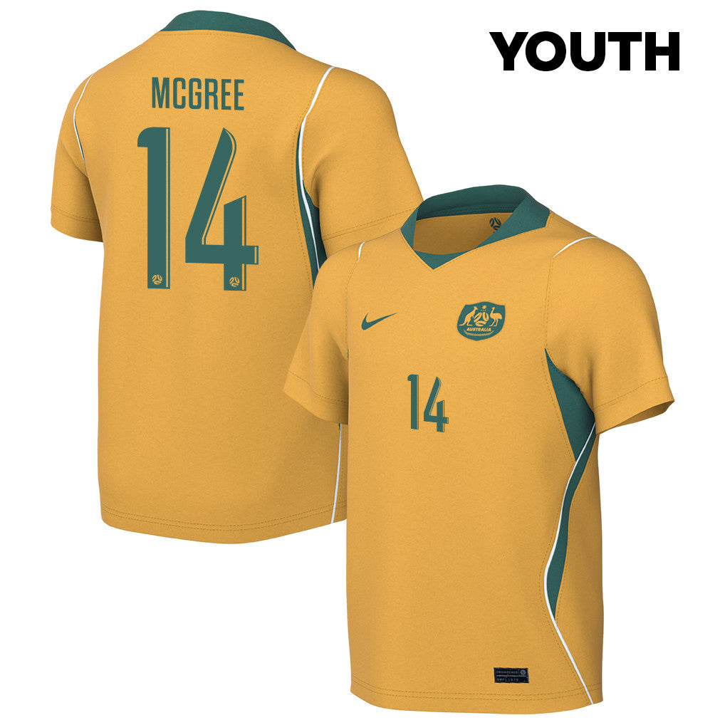 Riley McGree 14 Youth Australia National Team 2026 Home Jersey - Yellow