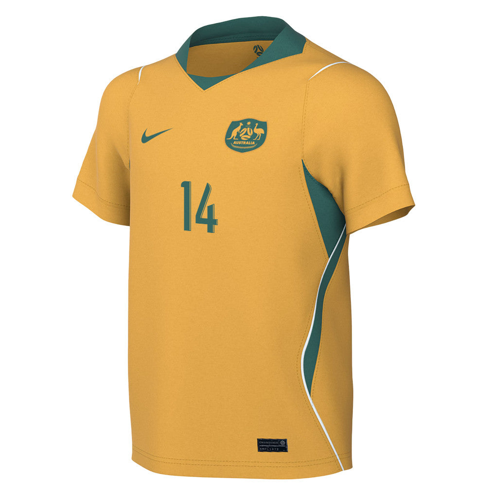 Riley McGree 14 Youth Australia National Team 2026 Home Jersey - Yellow
