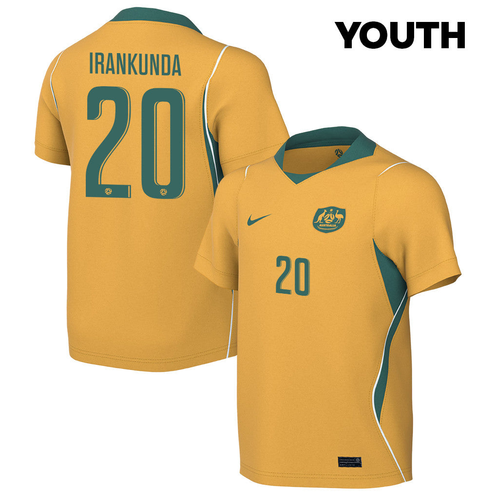 Nestory Irankunda 20 Youth Australia National Team 2026 Home Jersey - Yellow