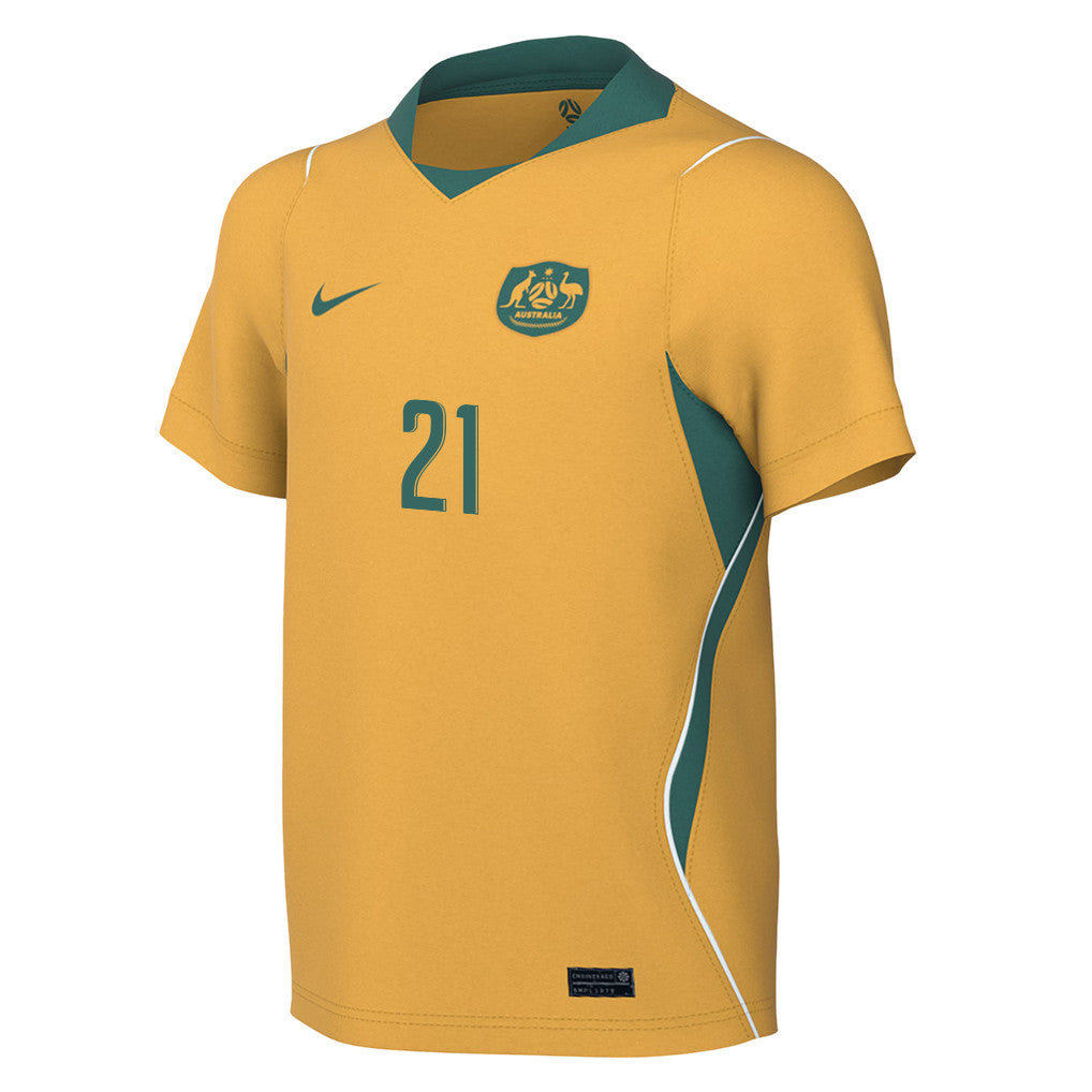 Cameron Burgess 21 Youth Australia National Team 2026 Home Jersey - Yellow