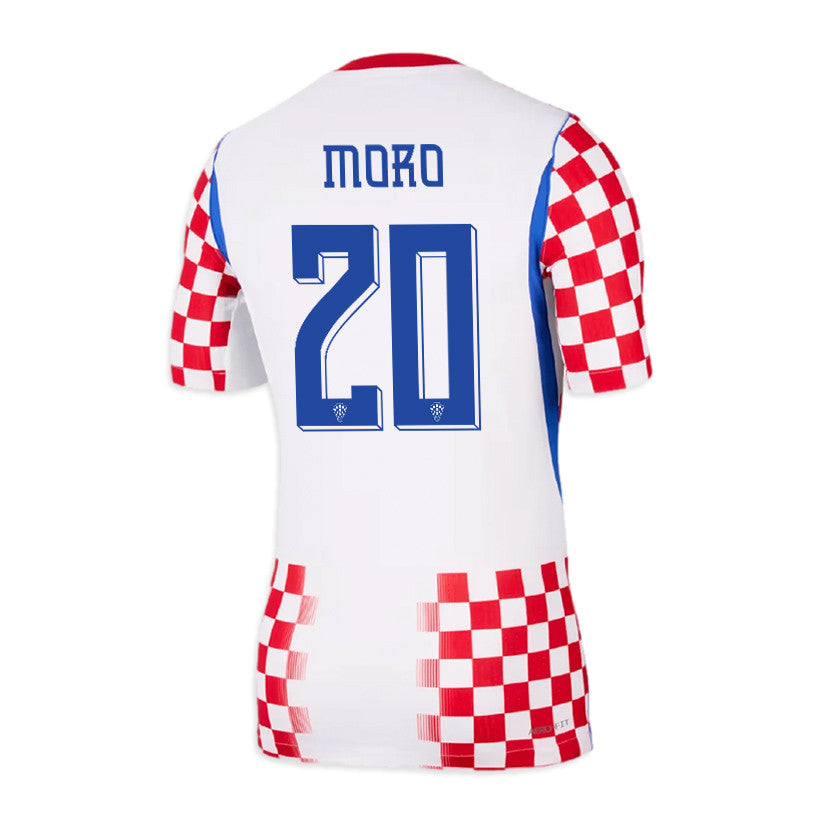Nikola Moro 20 Croatia National Team 2026 x World Cup Patch Home Jersey - Men, White/ Red