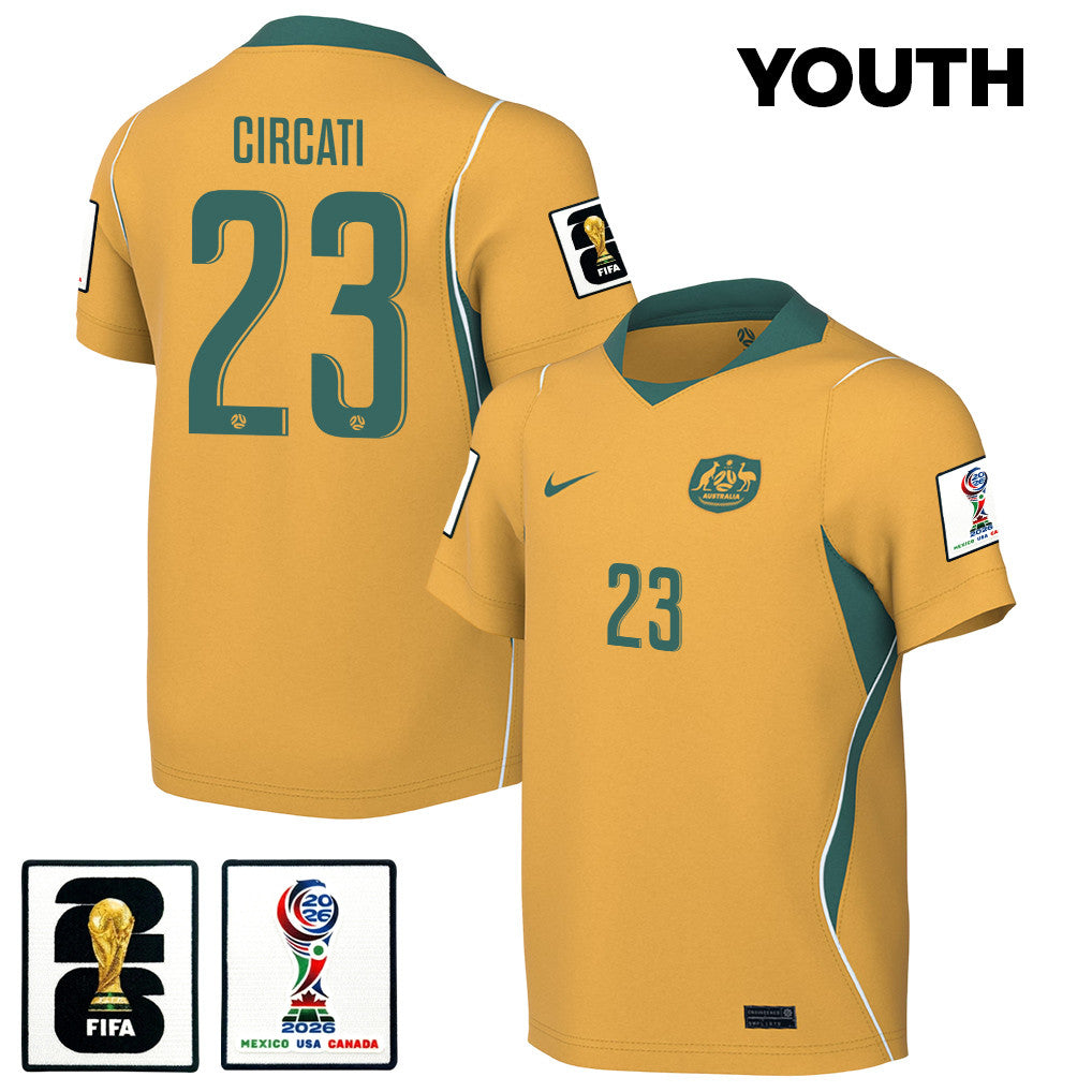 Alessandro Circati 23 Youth Australia National Team 2026 Home Jersey - Yellow