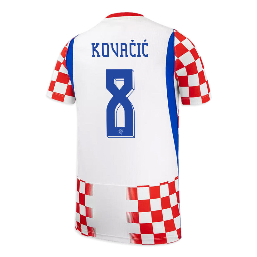 Mateo Kovačić 8 Youth Croatia National Team 2026 Home Jersey - White/ Red