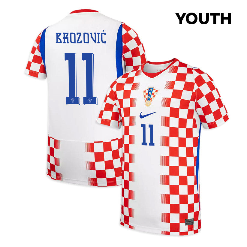 Marcelo Brozović 11 Youth Croatia National Team 2026 Home Jersey - White/ Red