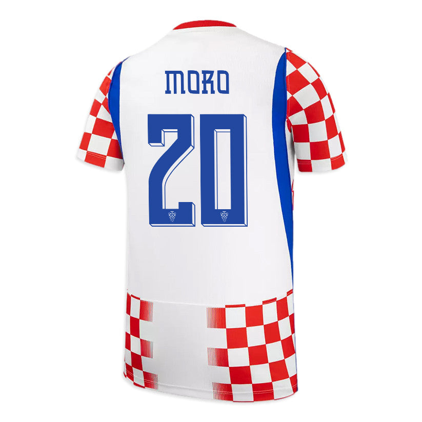 Nikola Moro 20 Youth Croatia National Team 2026 Home Jersey - White/ Red