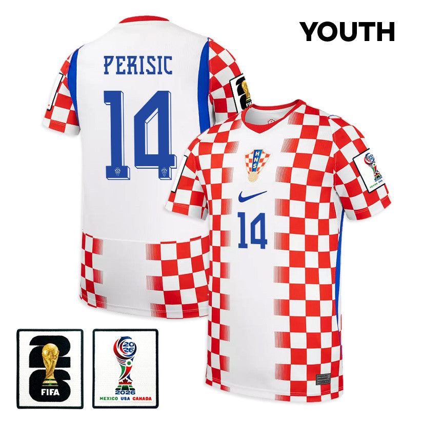 Ivan Perisic 14 Youth Croatia National Team 2026 Home Jersey - White/ Red
