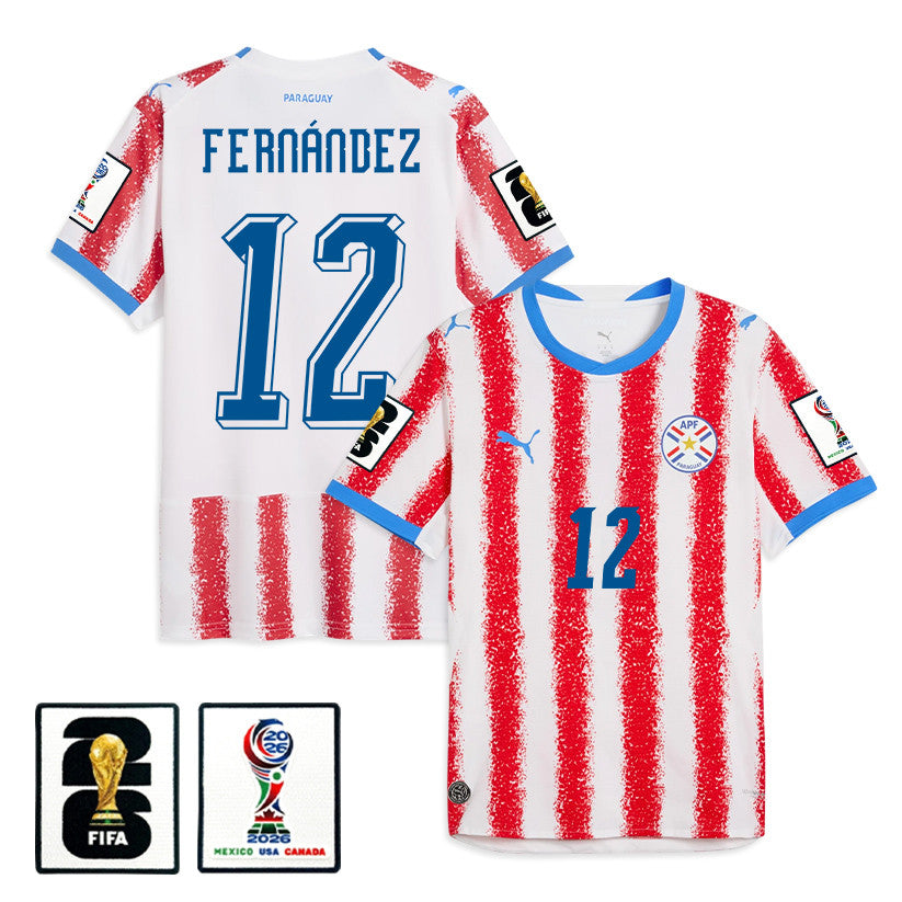 Gatito Fernández 12 Paraguay National Team 2026 Home Jersey - White/Red, Men