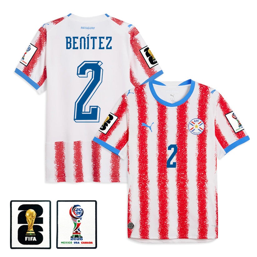 Alan Benítez 2 Paraguay National Team 2026 Home Jersey - White/Red, Men