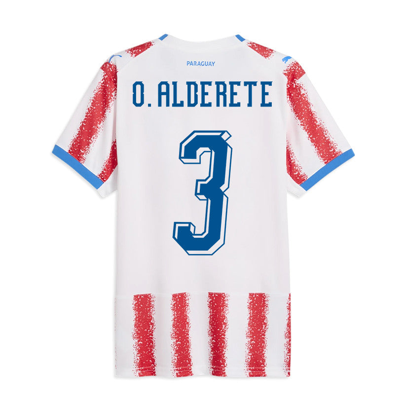Omar Alderete 3 Paraguay National Team 2026 Home Jersey - White/Red, Men