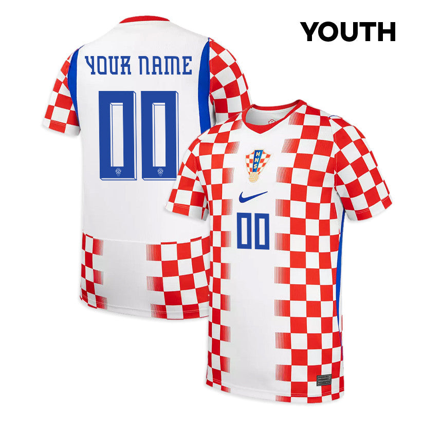 Croatia National Team 2026 Youth Home Jersey - White/ Red