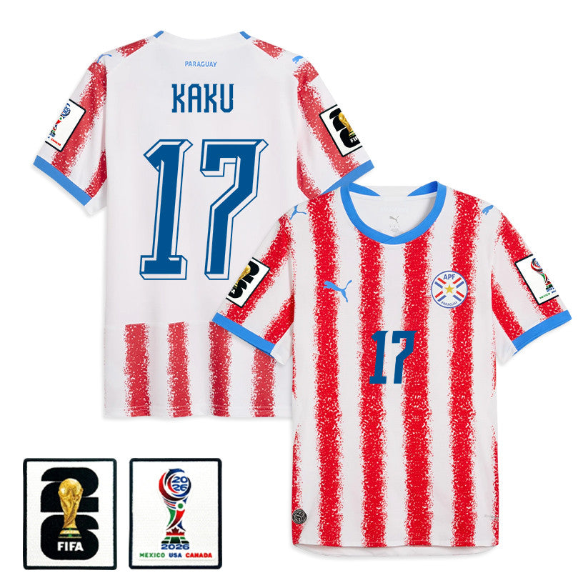 Kaku 17 Paraguay National Team 2026 Home Jersey - White/Red, Men