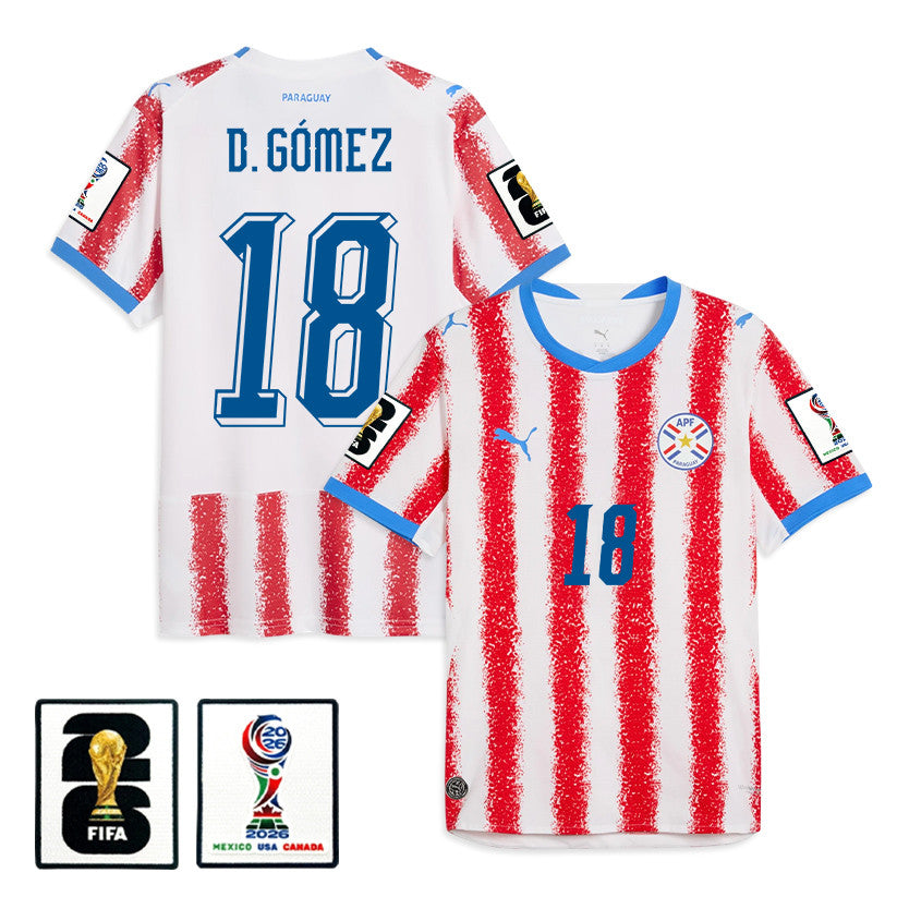 Diego Gómez 18 Paraguay National Team 2026 Home Jersey - White/Red, Men