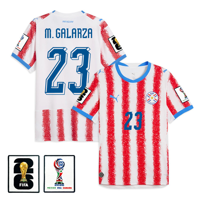 Matías Galarza 23 Paraguay National Team 2026 Home Jersey - White/Red, Men