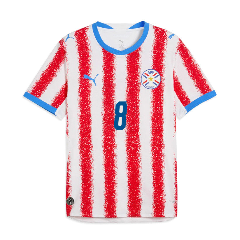 Damián Bobadilla 8 Paraguay National Team 2026 Home Jersey - White/Red, Men