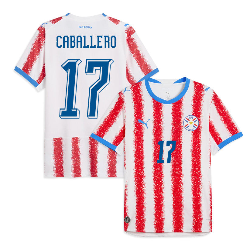 Gustavo Caballero 17 Paraguay National Team 2026 Home Jersey - White/Red, Men