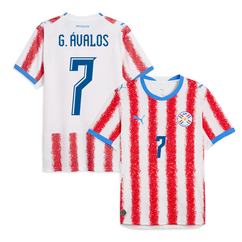 Gabriel Ávalos 7 Paraguay National Team 2026 Home Jersey - White/Red, Men