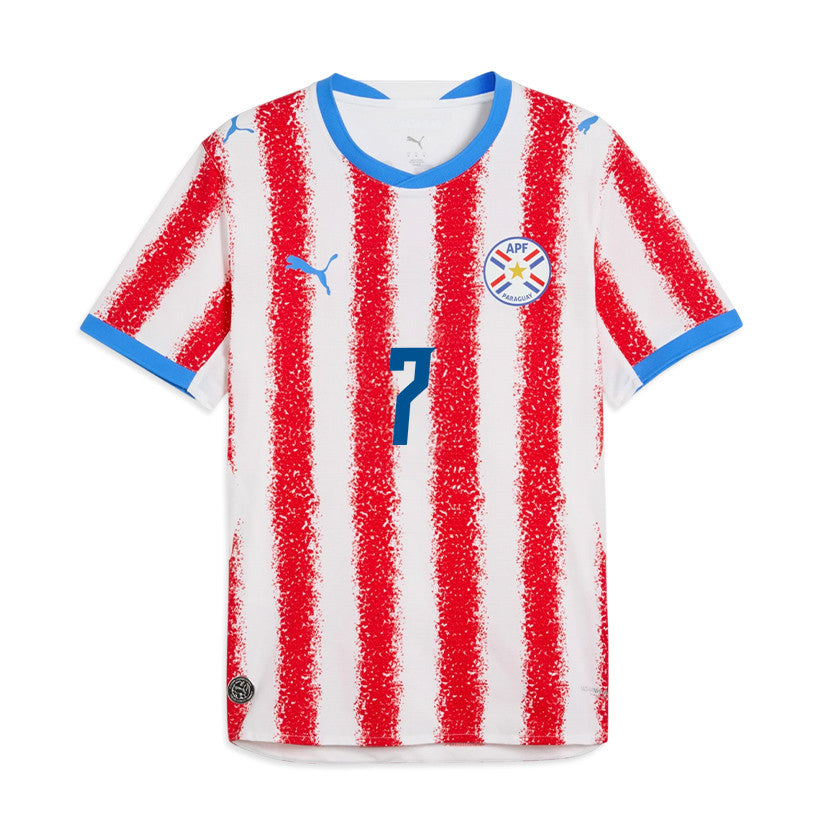 Gabriel Ávalos 7 Paraguay National Team 2026 Home Jersey - White/Red, Men